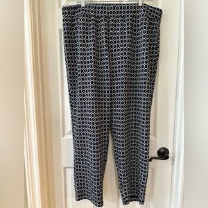 Melissa Paige Women's 2X Flat Front Pull On Pants Geometric Boho Chic